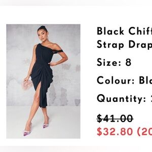 PrettyLittleThing Black Asymmetrical Dress